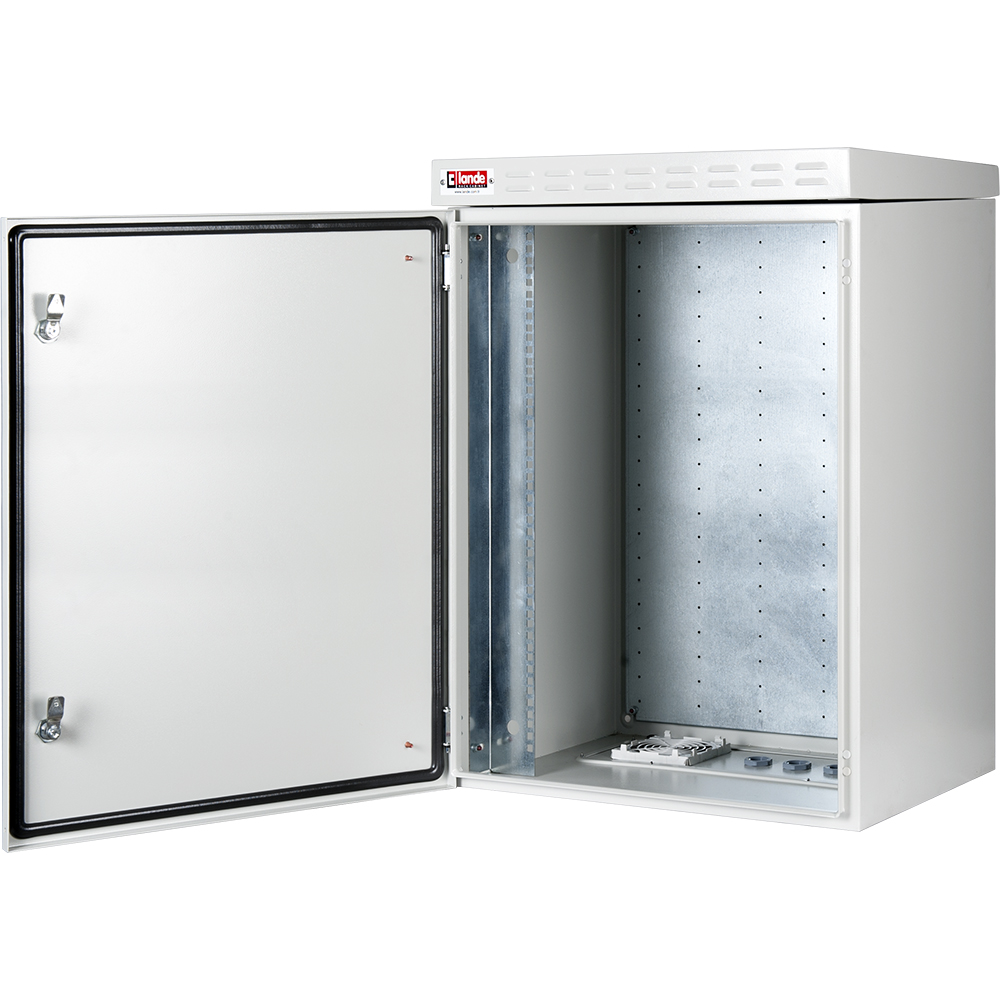 16U 19'' Safebox B W600mm x D450mm Outdoor IP55 Cabinet & Enclosure - LG ανοιχτή πόρτα